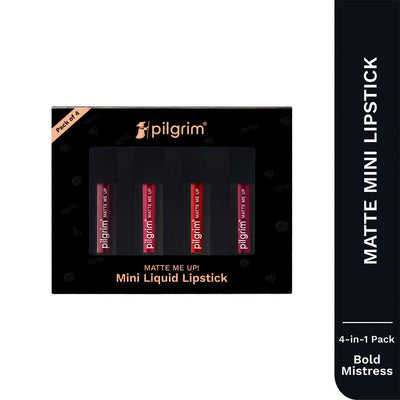 أحمر شفاه سائل صغير من Pilgrim، عبوة من 4 قطع، Always on top، 4 مل