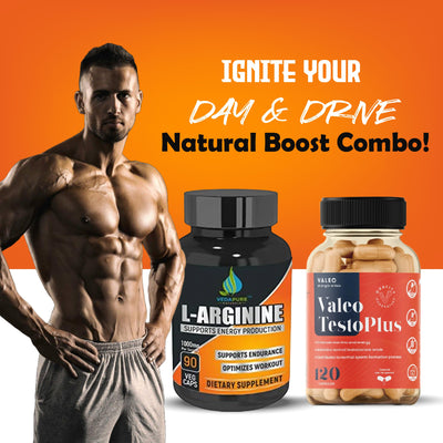 كبسولات Vedapure L-Arginine + Valeo Testoplus -