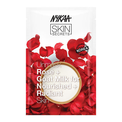 قناع ورقي من NYKAA Skin Secrets بخلاصة الورد وحليب الماعز