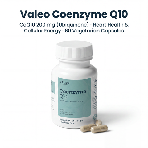 Valeo Coenzyme Q10 200mg (Ubiquinone) | Heart Health, Cellular Energy & Antioxidant Support