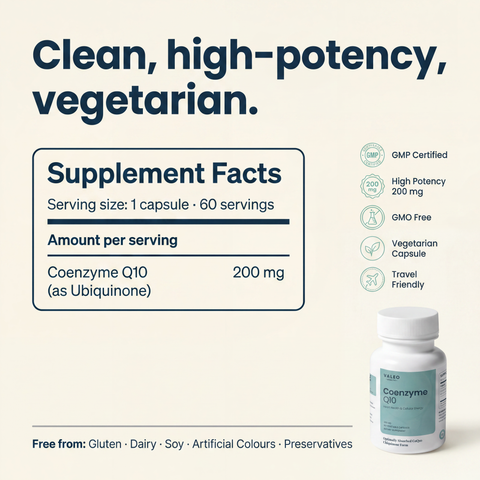 Valeo Coenzyme Q10 200mg (Ubiquinone) | Heart Health, Cellular Energy & Antioxidant Support