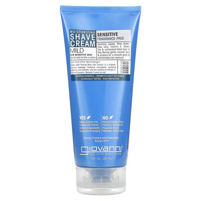 Giov Shave Cream Frag Free&Aloe Sensitv 7Floz 207Ml