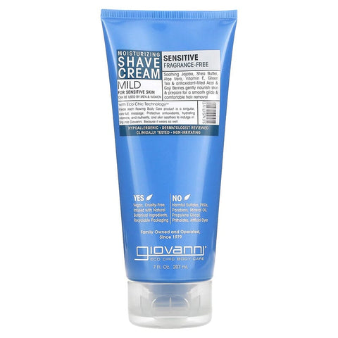 Giov Shave Cream Frag Free&Aloe Sensitv 7Floz 207Ml