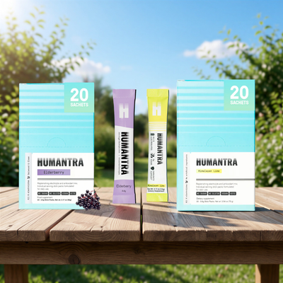 Humantra Electrolyte Elderberry 90g and Humantra Electrolyte Himalayan Lime 72g Combo