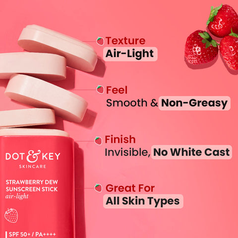 Dot & Key Strawberry Dew SPF 50 Sunscreen Stick On-The-Go 20g