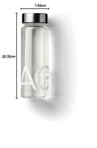 زجاجة خفق بلاستيكية فاخرة سعة 16 أونصة من AG1 Athletic Greens مع غطاء من الفولاذ المقاوم للصدأ