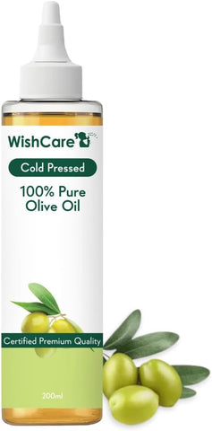 Wishcare 100% Pure Unrefined Cold Pressed Hair & Skin Oil with Olive for Healthy Hair & Glowing Skin