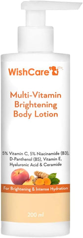 Wishcare Multi-Vitamin Brightening Body Lotion - 5% Vitamin C, 5% Niacinamide(B3), Panthenol(B5)