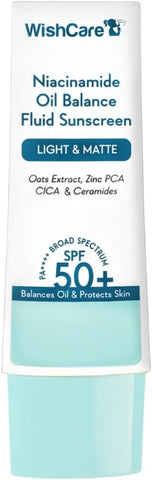 WishCare Niacinamide Oil Balance Sunscreen SPF 50 PA++++ - Light & Matte Sunscreen for Oily Skin