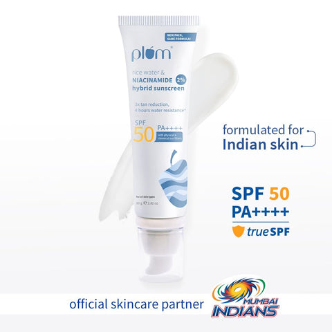 Plum Rice Water & Niacinamide 2% Hybrid Sunscreen | 80g | Full Size