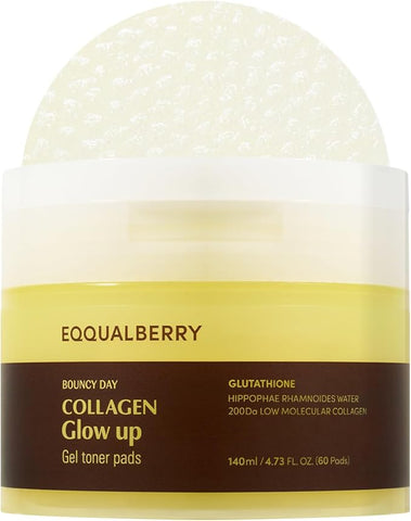 Eqqualberry Collagen Glow Up Gel Toner Pad 60 Sheets