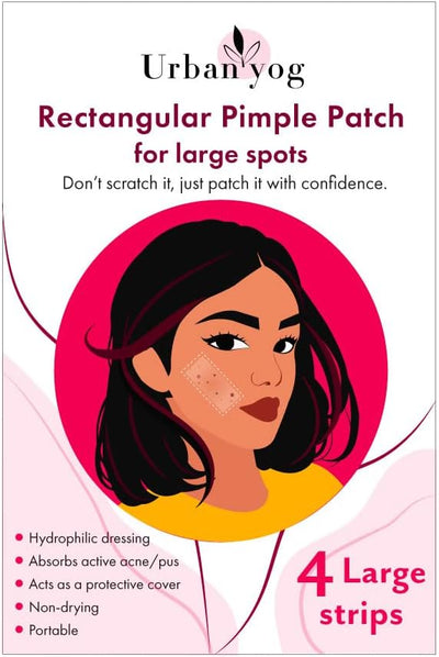 Urban Yog Rectangular Pimple Patch- 4 Rectangular Invisible Facial Stickers coveR