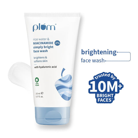 Plum Rice Water & 2% Niacinamide Simply Bright Face Wash | 150ml | Full-size