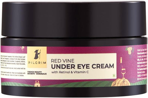 Pilgrim Red Vine, Retinol & Vitamin C Under Eye Cream for dark circles 30gm