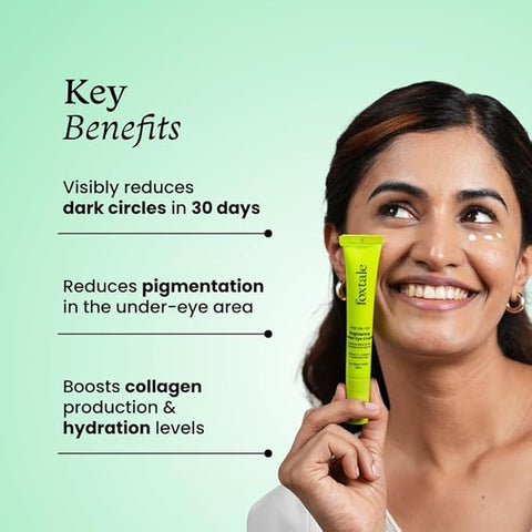 Foxtale Brightening Under Eye Cream With Vitamin C, Caffeine & Hyaluronic Acid
