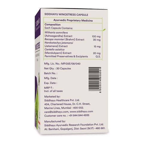 Siddhayu Winostress Capsules For Stress Management 30's
