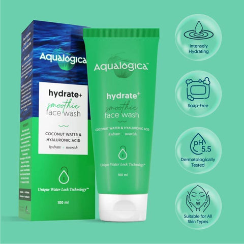 Aqualogica Hydrate+ Face Wash With Hyaluronic Acid & Coconut Water Skin  100ml