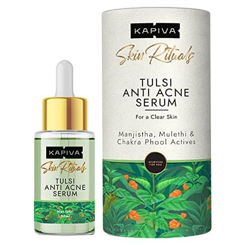 Kapiva Tulsi Anti-Acne Serum 30 ml | For Acne & Acne Marks | Made Safe Certified,100% Ayurvedic Serum with Herbal Actives