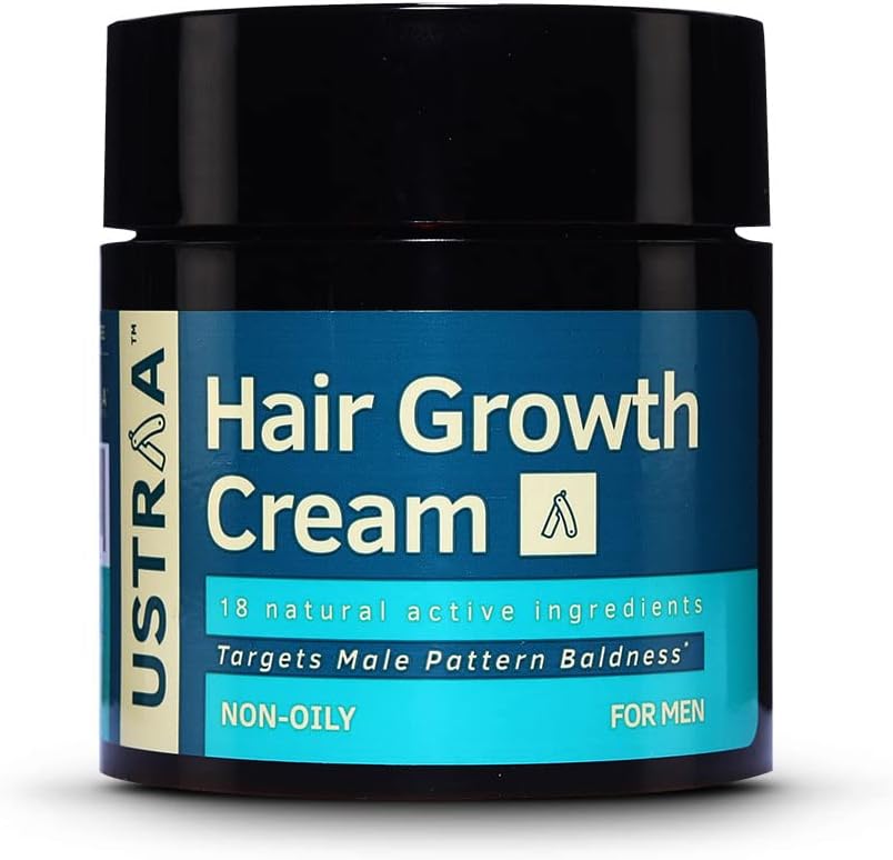 USTRAA Hair Growth Cream with 18 Natural Active Ingredients NON-OILY for Men 100g