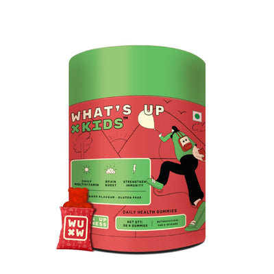 حلوى فيتامينات متعددة من What's Up Wellness للأطفال - عبوة 30 يومًا (من 5 إلى 17 عامًا)