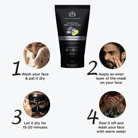 The Man Company Peel Off Mask| Moringa and Gooseberry Charcoal| 100GMÂ