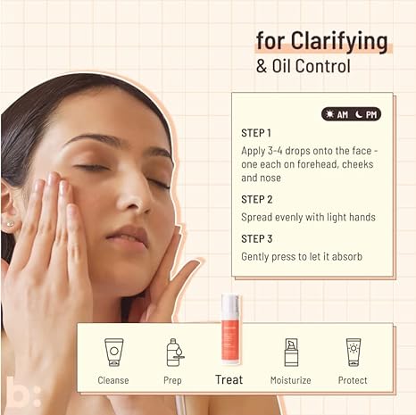 Biocule Oil Clear Clarifying Serum for Oil Control, Pore Tightening & Even Skin, Face Serum for Oily Skin