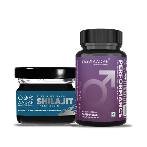 AADAR Performance Capsule & shilajit Resin combo pack