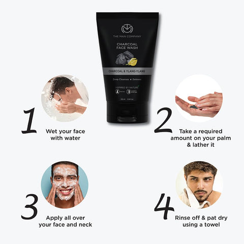 The Man Company Charcoal with Ylang Ylang & Argan Essential Oils Face Wash (100 ml)