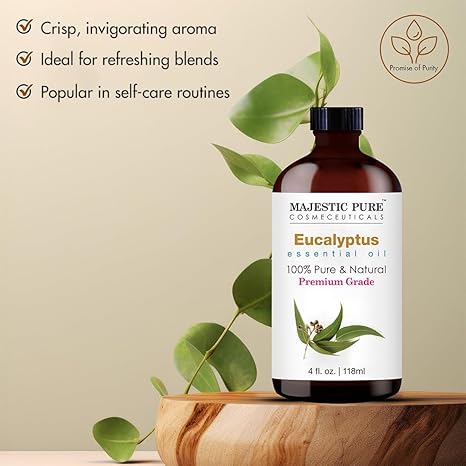 Majestic Pure Eucalyptus Essential Oil, Pure And Natural With Therapeutic Grade, Premium Quality