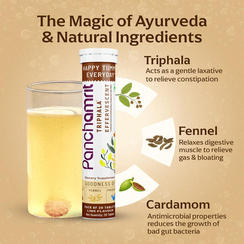 Panchamrit Glass Triphala Effervescent 20 Tablets (Pack Of 2)