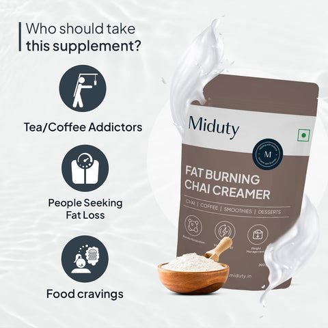 Miduty Fat Burning Chai Creamer - Metabolism Boosting MCT Powder, 200G