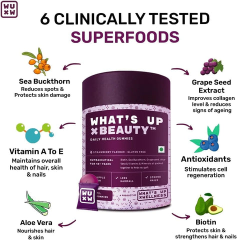حلوى What's Up Wellness Beauty Gummies 30 حلوى