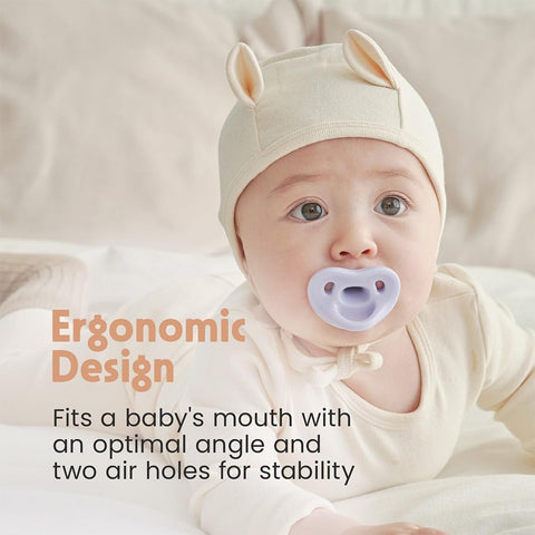 Moyuum All-Silicone Macaron Pacifier with Protective Stage 1 (Up to 3 Months) Case Cotton Pink