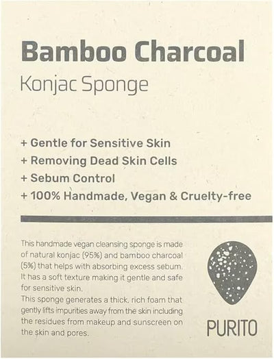 PURITO Bamboo Charcoal Konjac Sponge