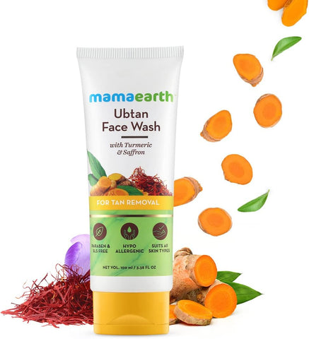 Mamaearth Ubtan Face Wash - Turmeric & Saffron, For Tan Removal - 100ml