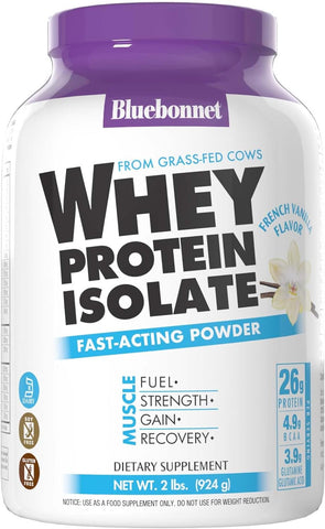 Bluebonnet Nutrition Blue Bonnet Whey Protein Isolate Dietary Supplement Powder, Orginal 2.2LB