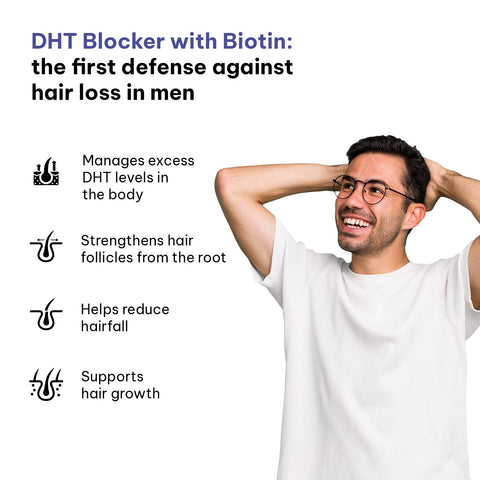 HK Vitals Dht Blocker With Biotin (60 Tablets) | Stinging Nettle And Soya Protein | Helps Reduce Hair Fall, Stimulates Hair Growth