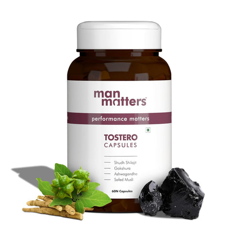 Man Matters Shilajit Ashwagandha, Gokshura, Safed Musli Capsules For Men | 60 Capsules