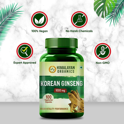 Himalayan Organics Korean Ginseng 1000mg 100 Tablets