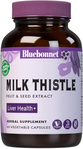 Blue Bonnet Standardized Milk Thistle Fruit And Seed Extract Vegetable Capsules, 60 Count