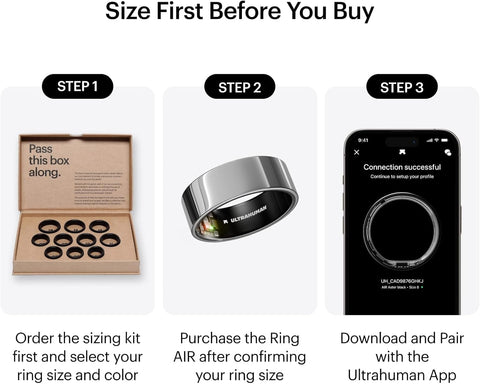 Ultrahuman Ring Air - Raw Titanium (Size 14)