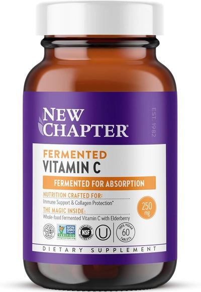 New Chapter Vitamin C + Elderberry With Fermented Vitamin C/Whole-Food Herbs + Collagen Protection, 60 Count (Pack Of 1)
