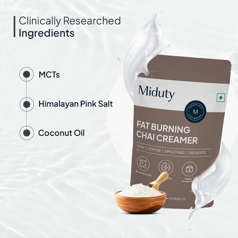 Miduty Fat Burning Chai Creamer - Metabolism Boosting MCT Powder, 200G