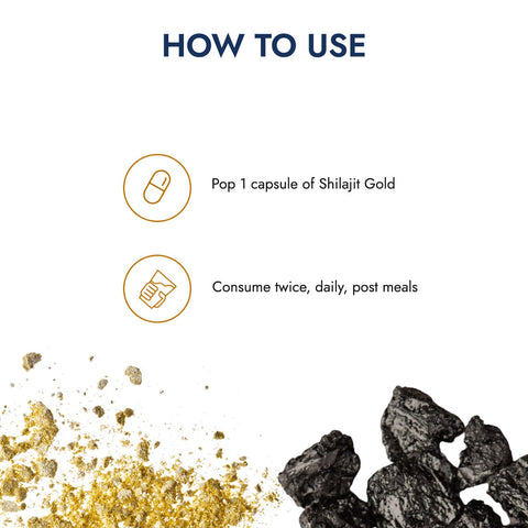 Kapiva Shilajit Gold 60 Capsules | Contains 24 Carat Gold | Boosts Stamina In 4 Weeks | 100% Ayurvedic Buy 1 Get 1