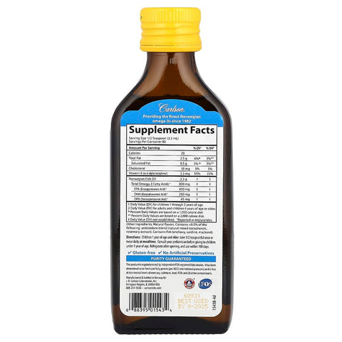 CARLSON KIDS FISH OIL LEMON 200ML