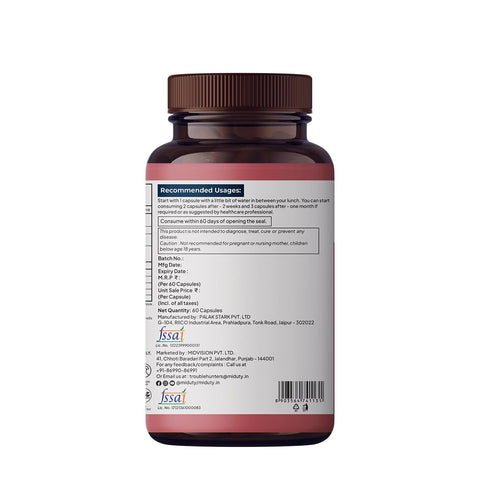Miduty Betaine HCl + Pepsin - Digestive Health Support - 60 Capsules