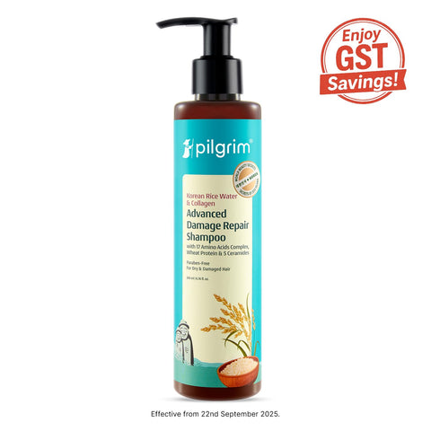 Pilgrim Korean Rice Water & Collagen Advanced Damage Repair Shampoo (200ml)