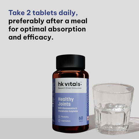 HK Vitals Joint Support (60 Tablets) | With Glucosamine 1400Mg, Chondroitin, Calcium And Vitamin D3 | For Joint Strength, Mobility, And Flexibility