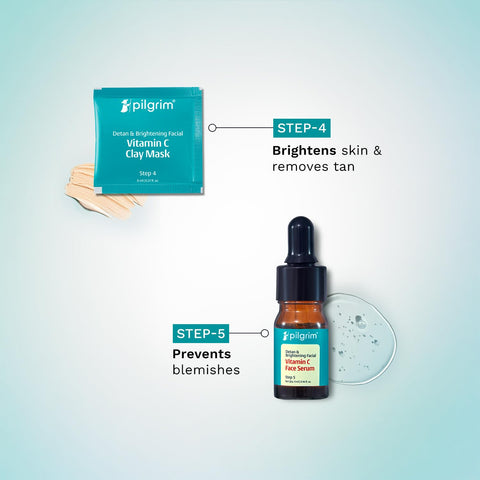 Pilgrim Vitamin C Detan & Brightening Facial Kit 77 ML
