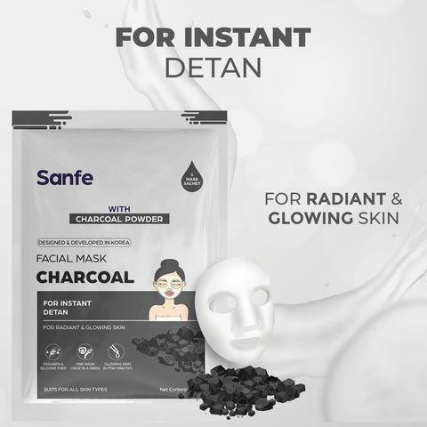 Sanfe Instant Detan Charcoal Facial Mask 1pc, 25gm - Image 3